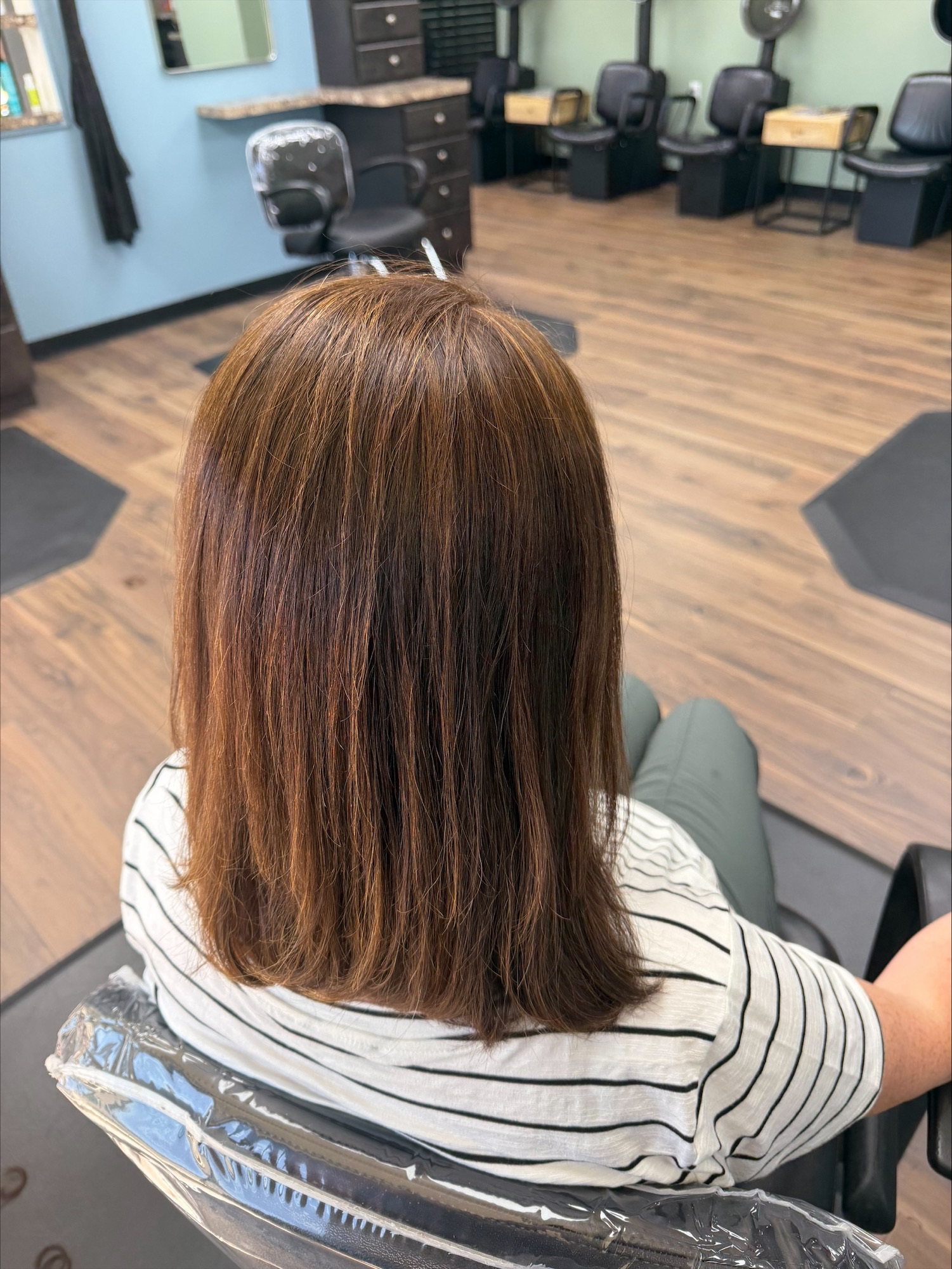 Warm brunette color at Favero's Hair Salon