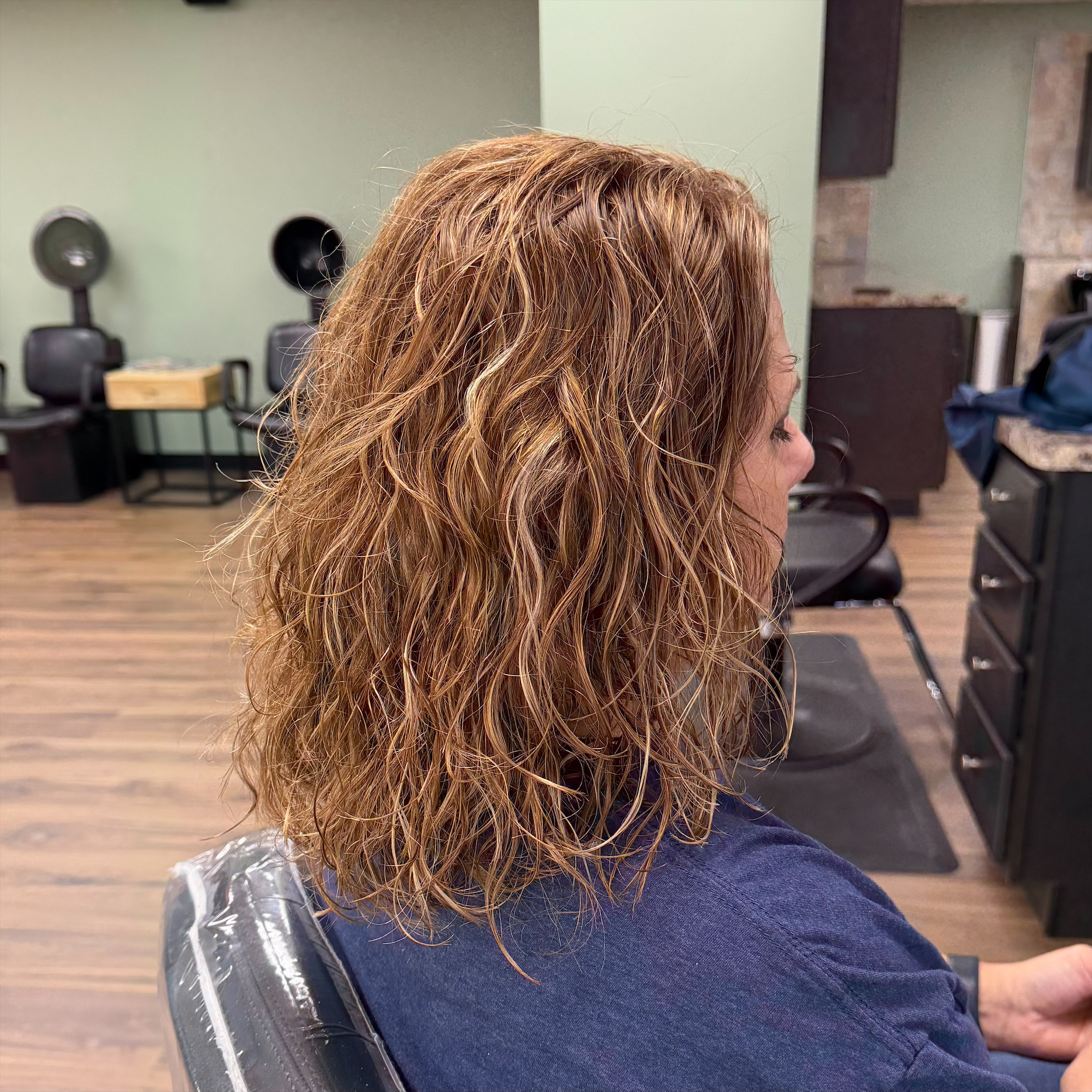Curly dimensional color at Favero's Hair Salon